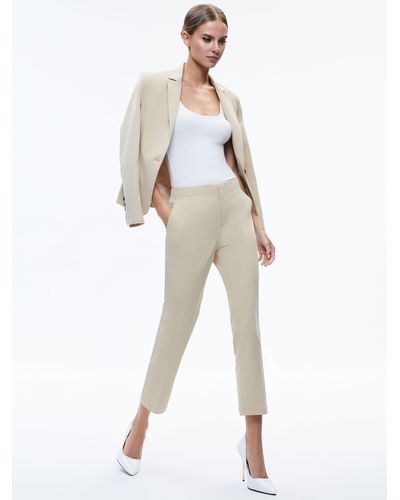 Alice + Olivia Nicky Chino Waistband Slim Ankle Pant - Natural