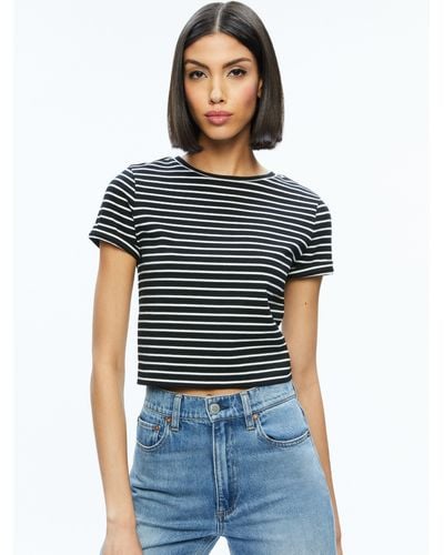 Alice + Olivia Cindy Classic Cropped Tee - Blue