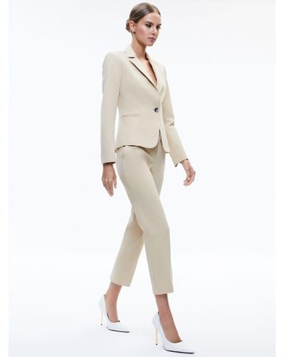 Alice + Olivia Macey Chino Fitted Notch Collar Blazer - Natural