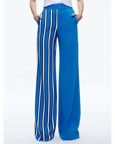 Alice + Olivia Dylan High Rise Colorblock Pant - Blue
