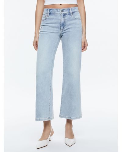 Alice + Olivia Roxie Low Rise Straight Flare Jean - Blue