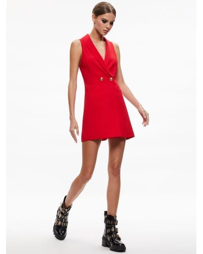 Alice + Olivia Latoya Sleeveless Blazer Mini Dress - Red