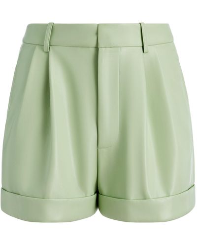 Alice + Olivia Conry Vegan Leather Pleated Cuff Short - Green