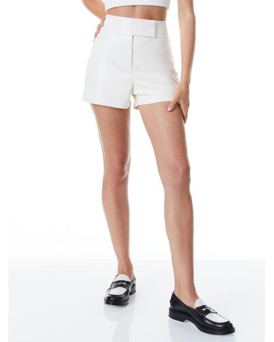 Alice + Olivia Mara Vegan Leather Short - White
