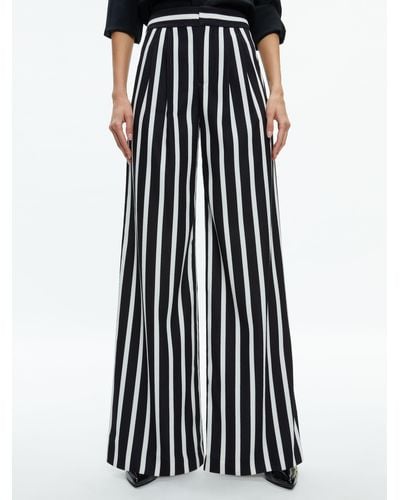 Alice + Olivia Pompey High Waisted Pleated Pants - Blue