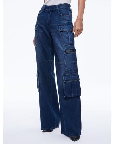 Alice + Olivia Cay BAGGY Cargo Jeans - Blue