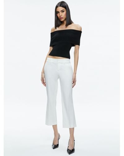 Alice + Olivia Janis Low Rise Cropped Flare Pant - White