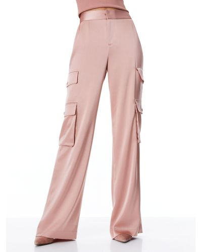 Alice + Olivia Hayes High Waisted Wide Leg Cargo Pant - Pink