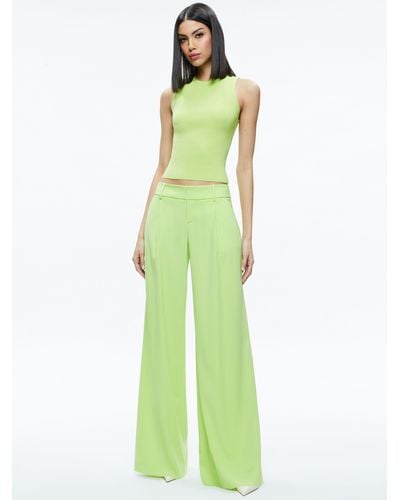 Alice + Olivia Eric Low Rise Pant - Green