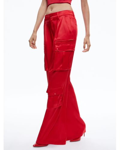 Alice + Olivia Joette Low Rise Cargo Pant - Red