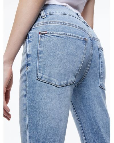 Alice + Olivia Stacey Low Rise Bell Bottom Jean - Blue
