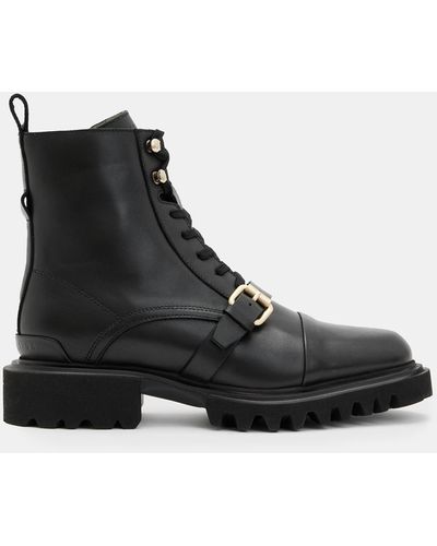 AllSaints Stella Leather Ankle Boots - Black