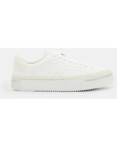 AllSaints Leather Cow Trish Sneakers, - White