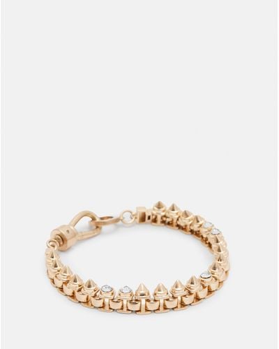 AllSaints Bobbie Box Chain Studded Bracelet - Natural