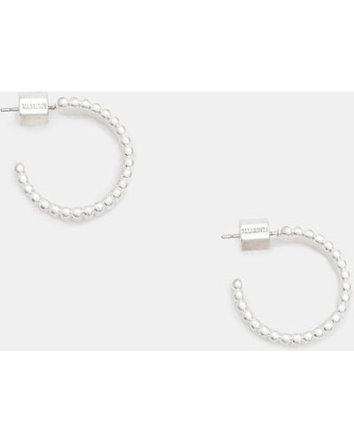 AllSaints Darcy Chunky Silver Tone Hoop Earrings - Natural