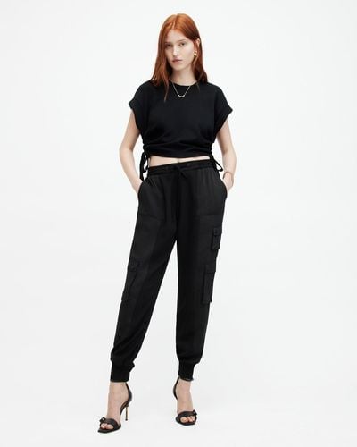 AllSaints Venus Relaxed Tapered Utility Pants, - Black