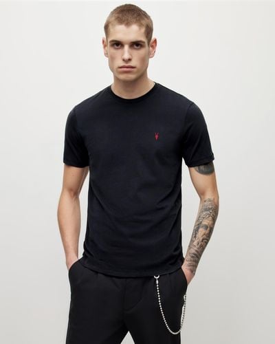 AllSaints Brace Contrast Brushed Cotton T-shirt - Black