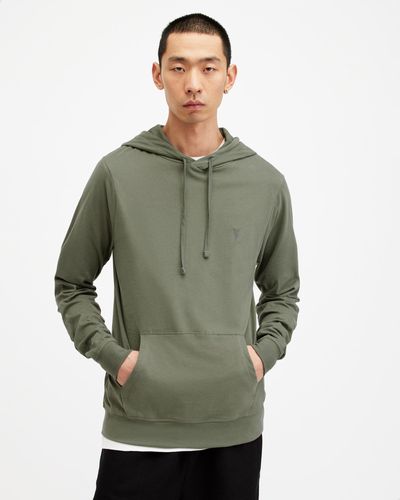 AllSaints Brace Pullover Brushed Cotton Hoodie, - Green