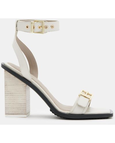 AllSaints Pamela Leather Heel Sandals - White