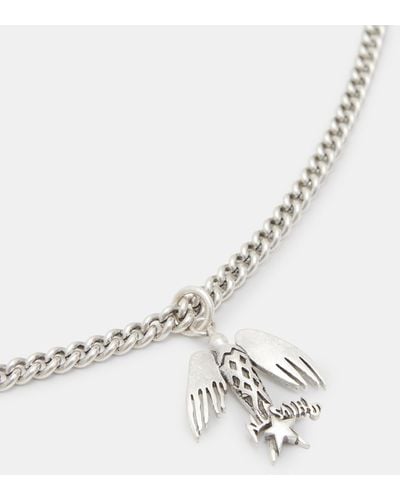 AllSaints Pheonix Sterling Silver Necklace, - White