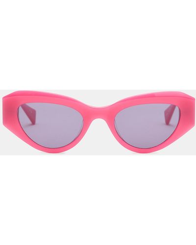 AllSaints Calypso Bevelled Cat Eye Sunglasses, - Pink