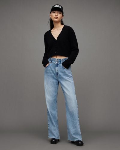 AllSaints Hailey High-rise Wide Leg Denim Jeans - Blue