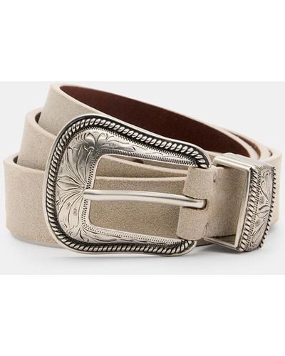 AllSaints Trey Leather Metal Tip Belt, - Multicolour