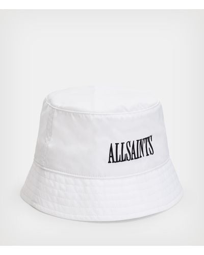 AllSaints State Nylon Bucket Hat - White