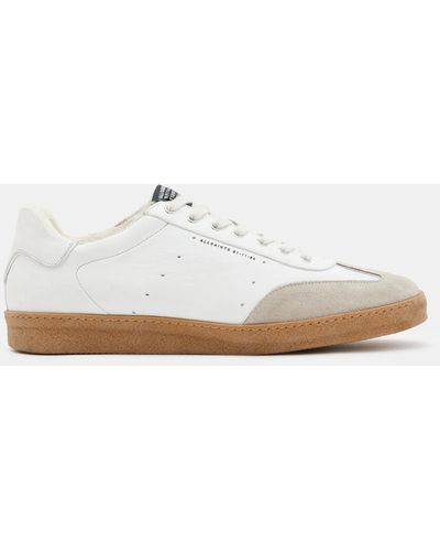 AllSaints Leo Low Top Leather Trainers - White