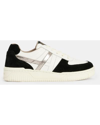 AllSaints Vix Low Top Round Toe Suede Sneakers - White