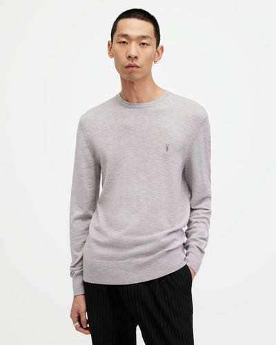 AllSaints Mode Merino Crew Sweater - Grey