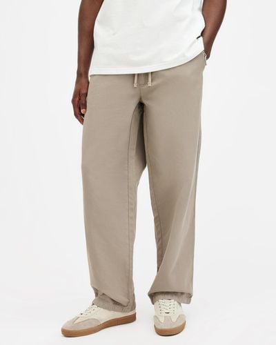 AllSaints Hanbury Straight Fit Trousers, - Natural