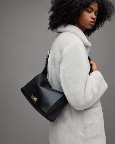 AllSaints Women's Leather Versatile Sasha Crossbody Bag - Black