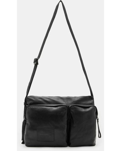 AllSaints Steppe Leather Messenger Bag - Black