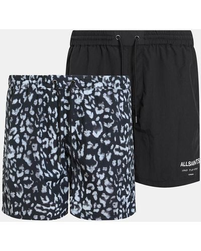 AllSaints Lani Underground Swim Shorts 2 Pack, - Black