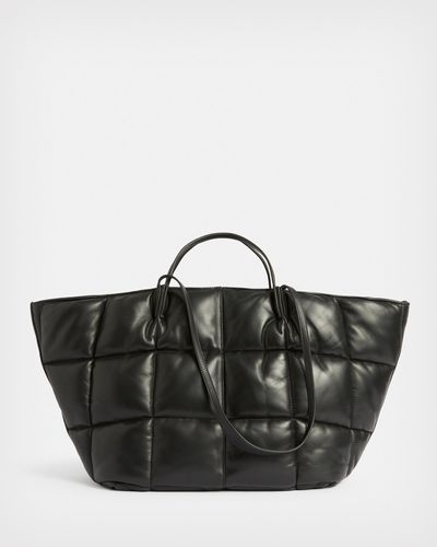 AllSaints Nadaline Leather Quilted Tote Bag, - Black