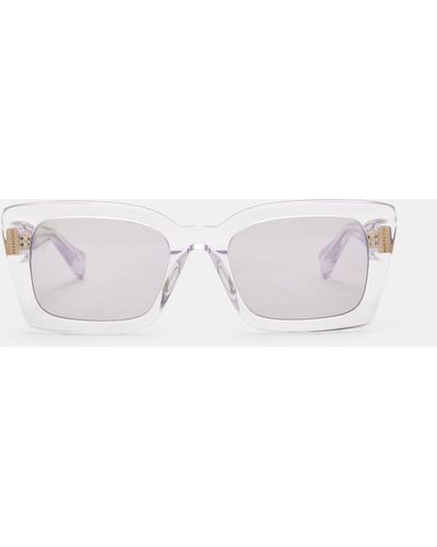 AllSaints Marla Square Bevelled Sunglasses - White
