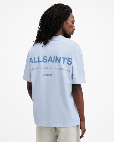 AllSaints Access Oversized Crew Neck T-shirt, - Blue