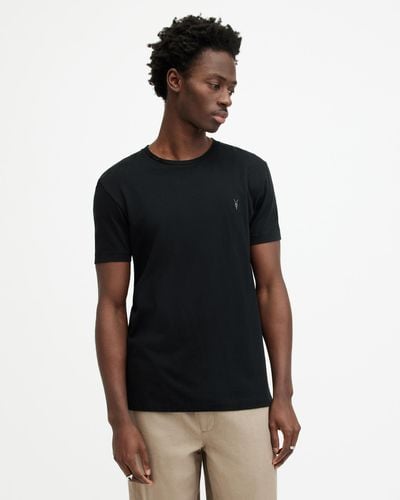 AllSaints Cotton Regular Fit Tonic Crew T-shirt - Black