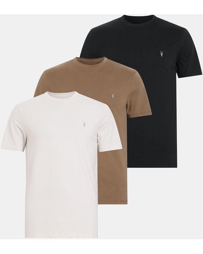 AllSaints Brace Brushed Cotton T-shirts 3 Pack, - Black