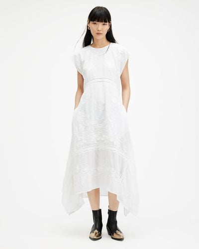 AllSaints Gianna Embroidered Maxi Dress - White