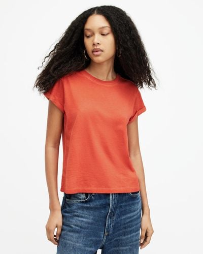 AllSaints Anna Crew Neck Short Sleeve T-shirt, - Orange