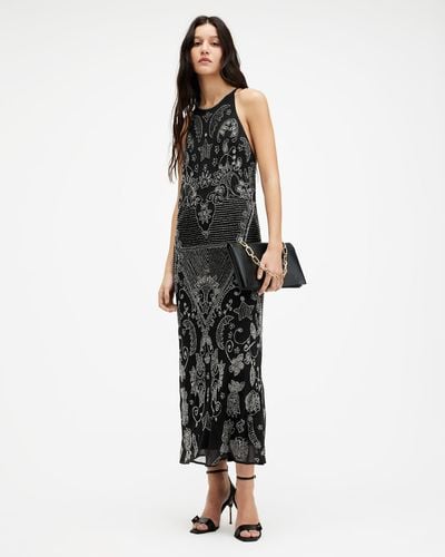 AllSaints Coralie Embellished Maxi Dress - Black