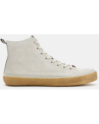 AllSaints Crister Logo Leather High Top Trainers - White