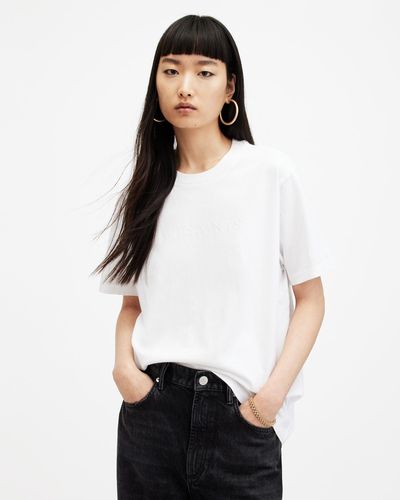 AllSaints Pippa Oversized Boyfriend T-shirt - White