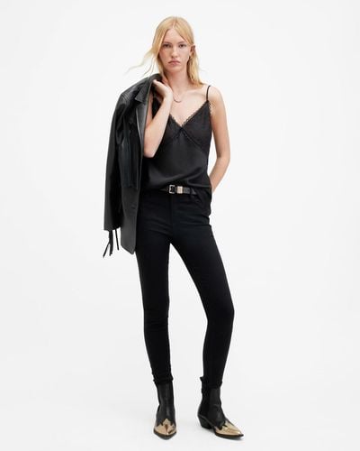AllSaints Miller Size Me Stretch Denim Jeans, - Black