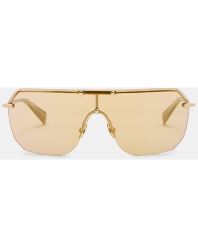 AllSaints Ace Rimless Visor Sunglasses - Natural