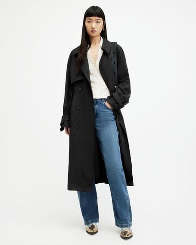 AllSaints Kikki Oversized Trench Coat - Blue