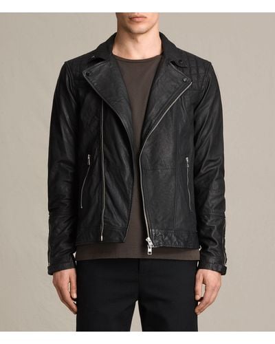 AllSaints Kushiro Leather Biker Jacket - Black