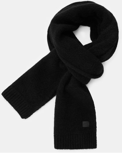AllSaints Oppose Boiled Wool Scarf - Black